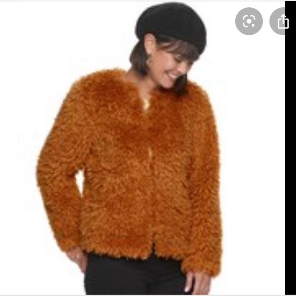 Deep camel teddy bear Sherpa coat